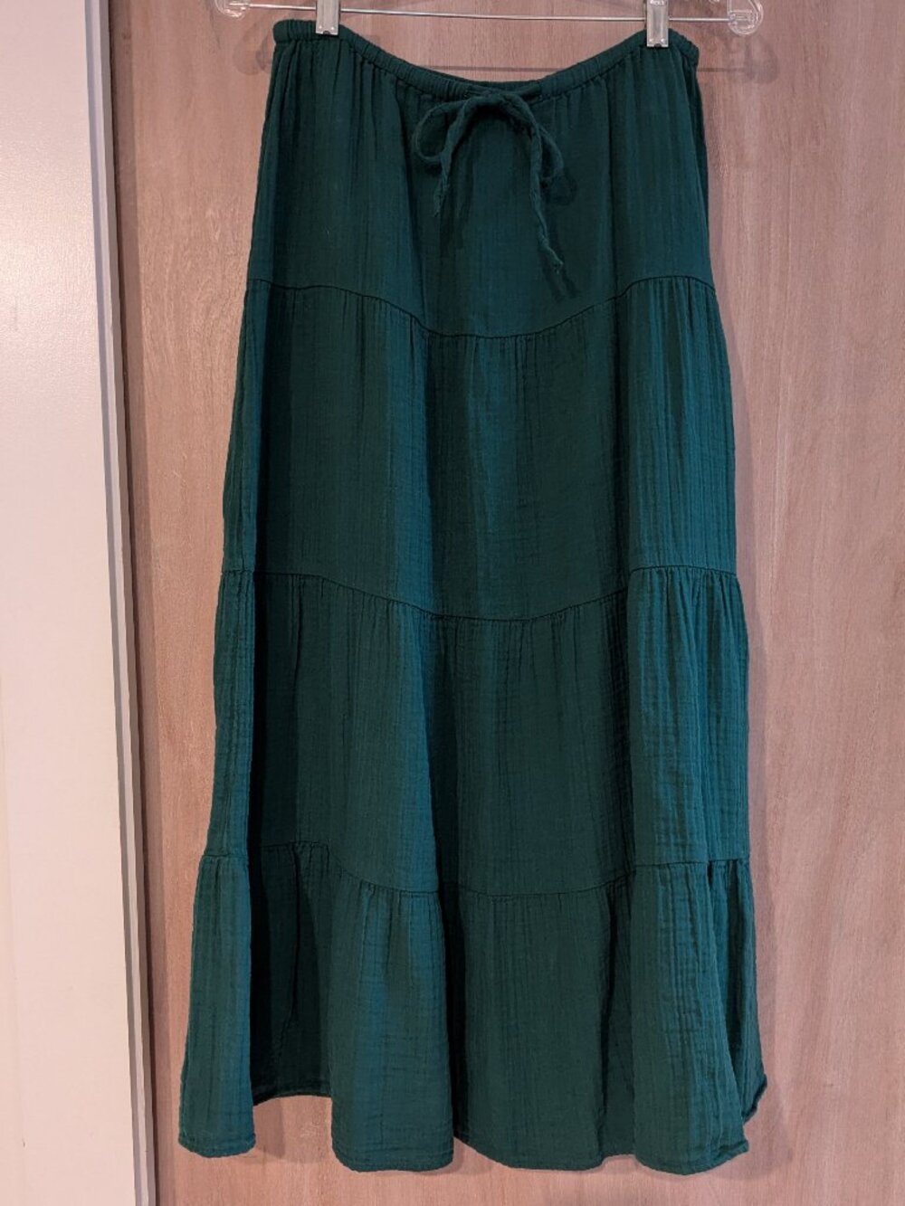 Gap Tiered Deep Green Maxi Skirt Size Small EUC